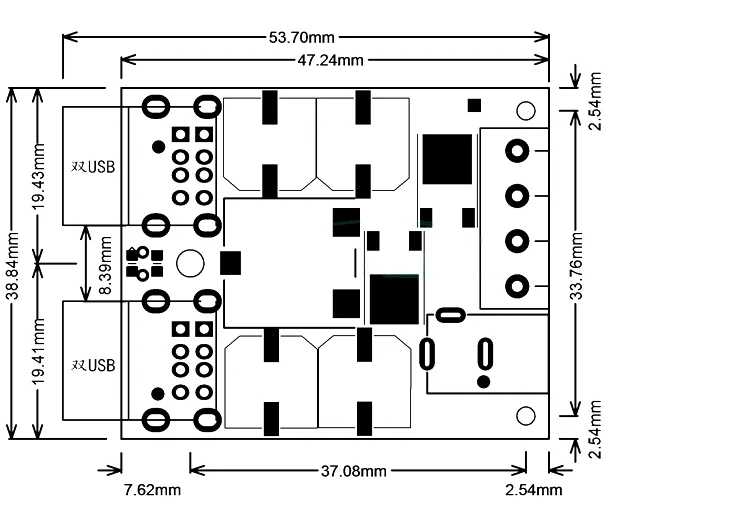 Carte de charge de véhicule DC-DC 8V-35V 5V 8A Alimentation électrique Dépressurisation Tech 2 4 ports USB Sortie chargeur mobile