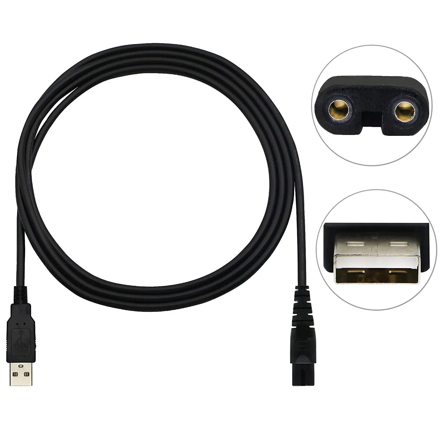 USB Head Shaver Power Cord Mens Beard Trimmer Cable Electric Men's Shaver Cleaning Bursh USB Data Cable 5V Replacement Charging