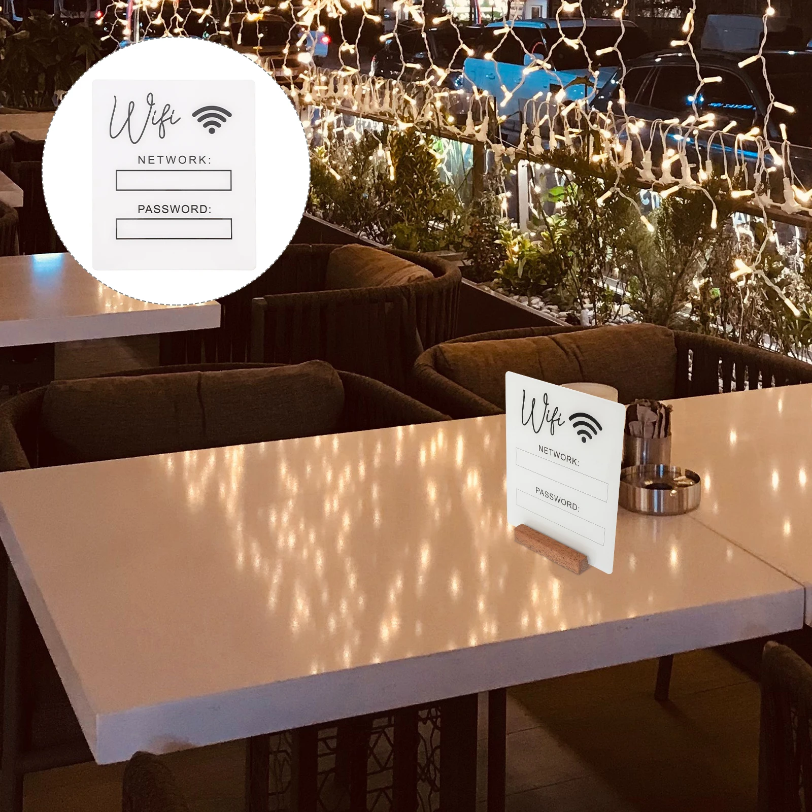 

Acrylic Wifi Password Sign Blank Tabletop No Base Writable For Home Office Hotel Guest Room Decoration Display