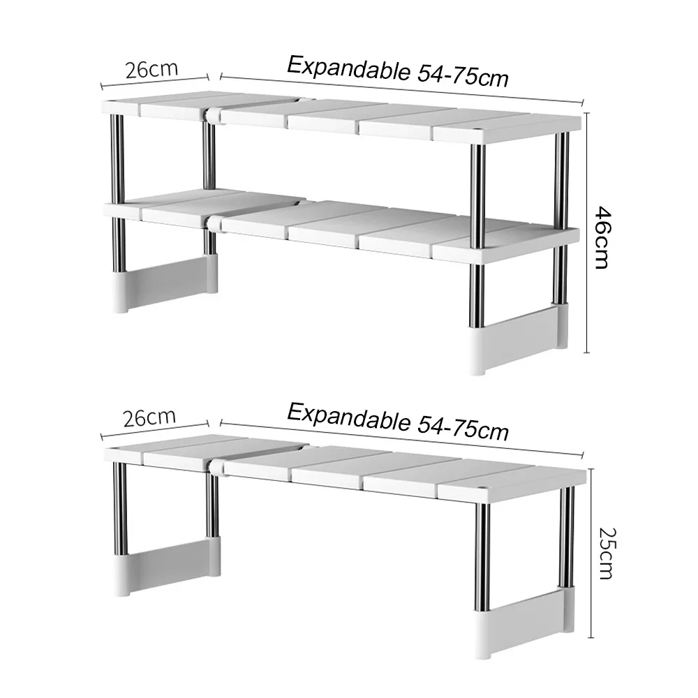 Scaffale impilabile armadio divisorio a strati scaffale armadio scaffali di smistamento supporto telescopico per lavello armadio organizzatore di