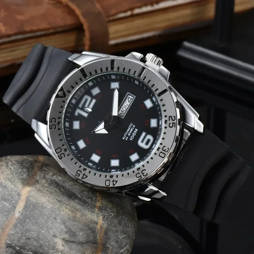 Luxury Stainless Steel Waterproof Series Steel Band Watch Strap Multi Functional Timing Watch Men's Quartz Watch Clock