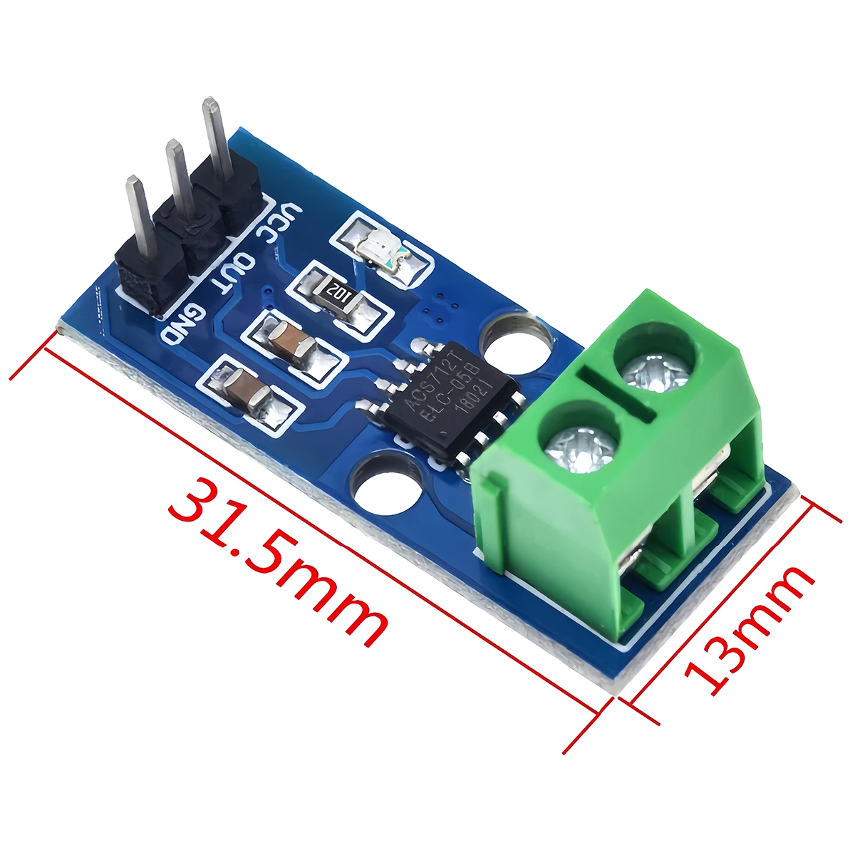 1-2 szt. Moduł czujnika prądu Halla ACS712, zakres 5A 20A 30A, moduł pomiaru prądu ACS712ELC z wskaźnikiem zasilania dla Arduino — zdjęcie produktu 2