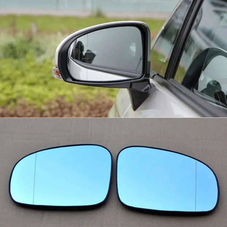 

smRKE 2Pcs For Toyota Prius Rearview Mirror Blue Glasses Wide Angle Led Turn Signals Light Power Heating