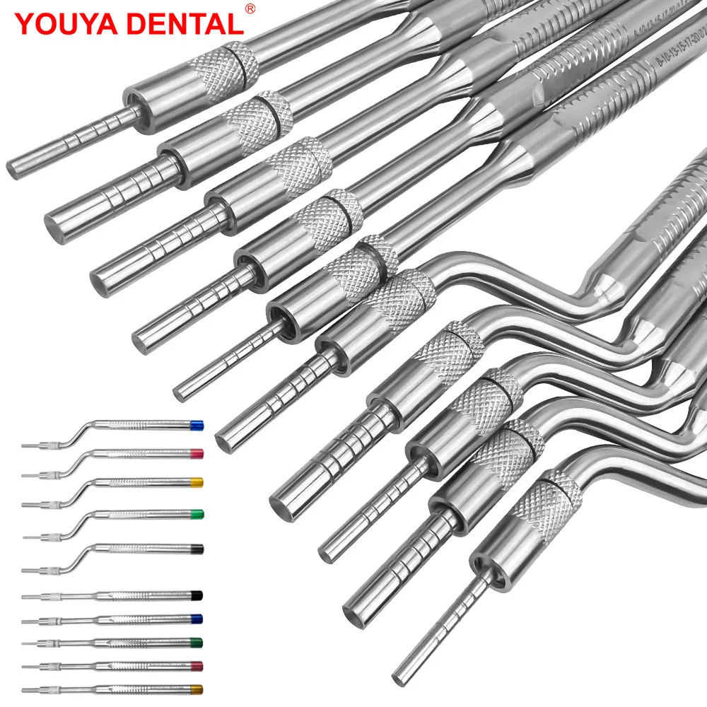 5pcs/set Dentistry Maxillary Sinus Lifting Dental Implant Osteotome Instruments Dentist Tooth Extraction Tools Straight Bended