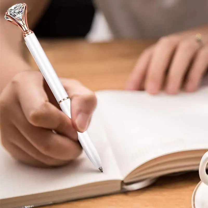 Pens With Diamonds On Top Cute Ballpoint Pens Detachable Crystal Jewel Pens Bling Metal Design For Girls Women Party Valentine's