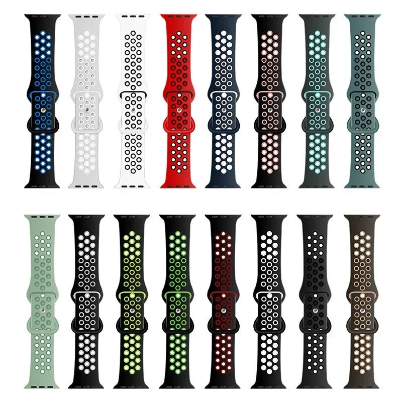 

Silicone Straps for Apple Watch Band Series 10 9 8 7 46mm 41mm 45 mm 38mm 42mm 49mm Sport Bracelet iWatch 7 6 SE 5 4 3 44mm 40mm