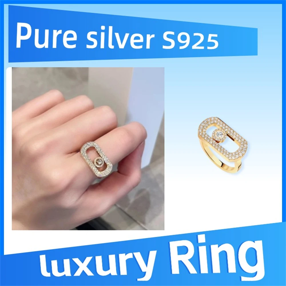 

Pure 925 Sterling Silver SO MOVE Pave Diamond Jewelry Ring Elegant luxury jewelry women's Valentine's Day high quality gift