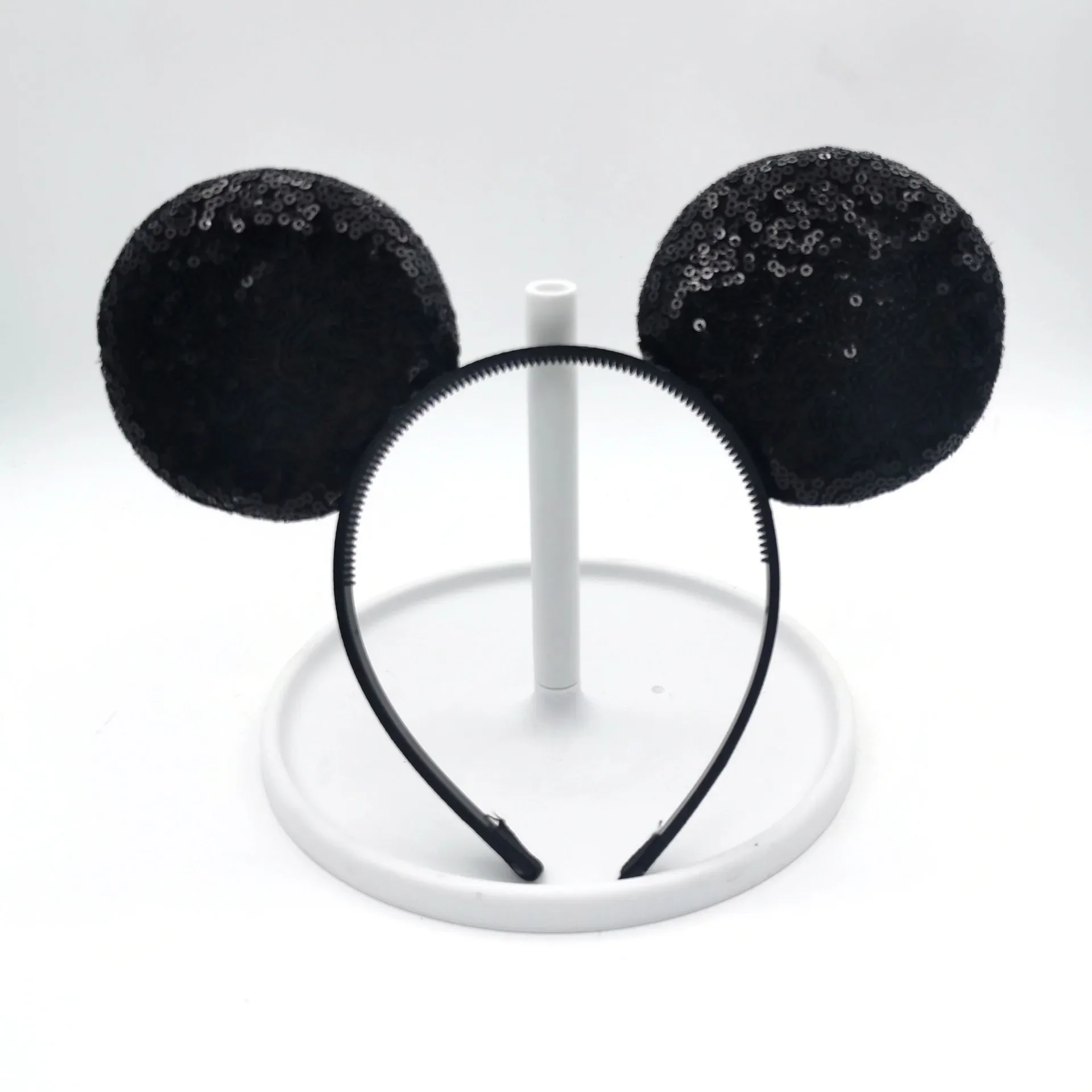 Disney Mickey Mouse Ear Headband Amusement Park Hair Hoop Fish Scale Sequin Mesh Party Headwear Girl Toy Birthday