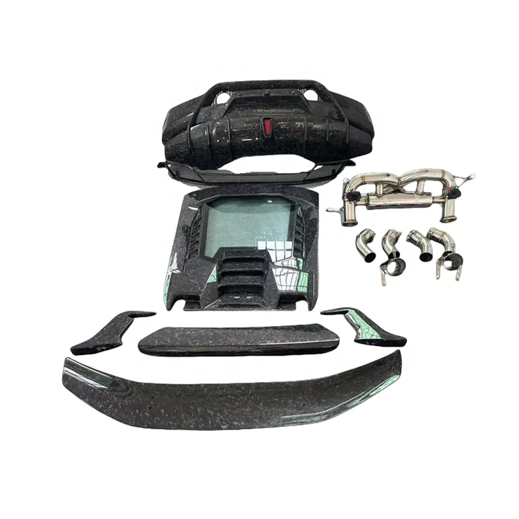 

Задний спойлер из кованого углеродного волокна в стиле P, основание выхлопной системы и крышка капота для Lamborghini LP580 LP610, комплект кузова, задний бампер