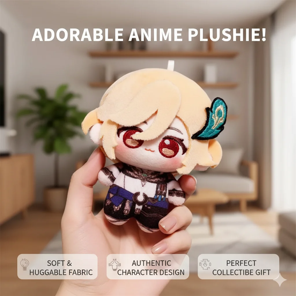 ตุ๊กตาคอสเพลย์คาเวห์จากเกม Genshin Impact ขนาด 10 ซม. ของเล่นตุ๊กตาผ้ากำมะหยี่ ของตกแต่งกระเป๋าเป้สะพายหลัง ของขวัญวันเกิดสำหรับเด็ก