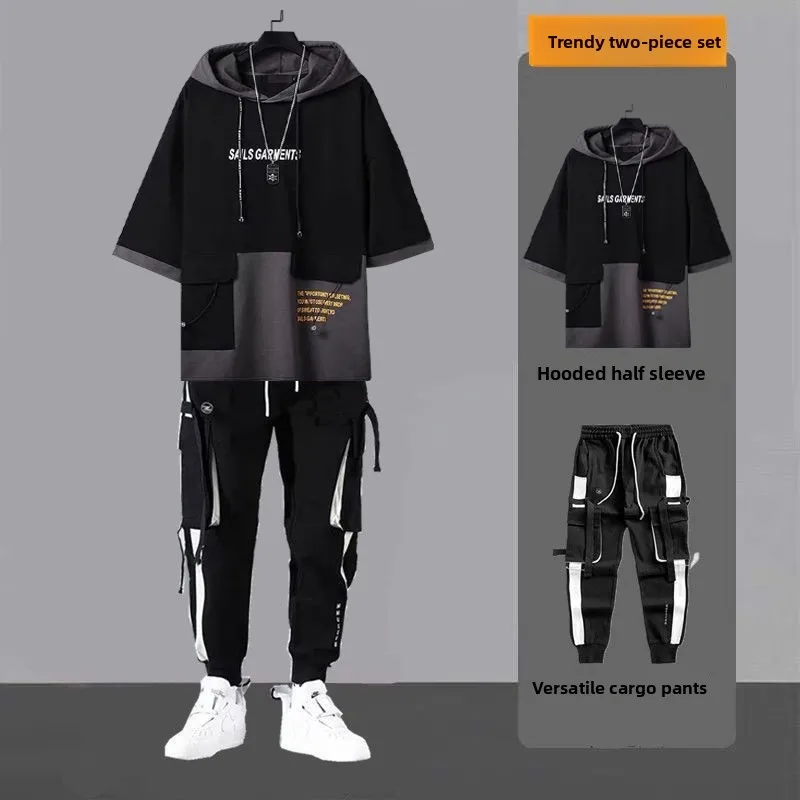 

Летняя модная брендовая мужская повседневная модная молодежная толстовка с капюшоном ort Sve, рабочая одежда, комплект из девяти предметов, прочный, против пятен