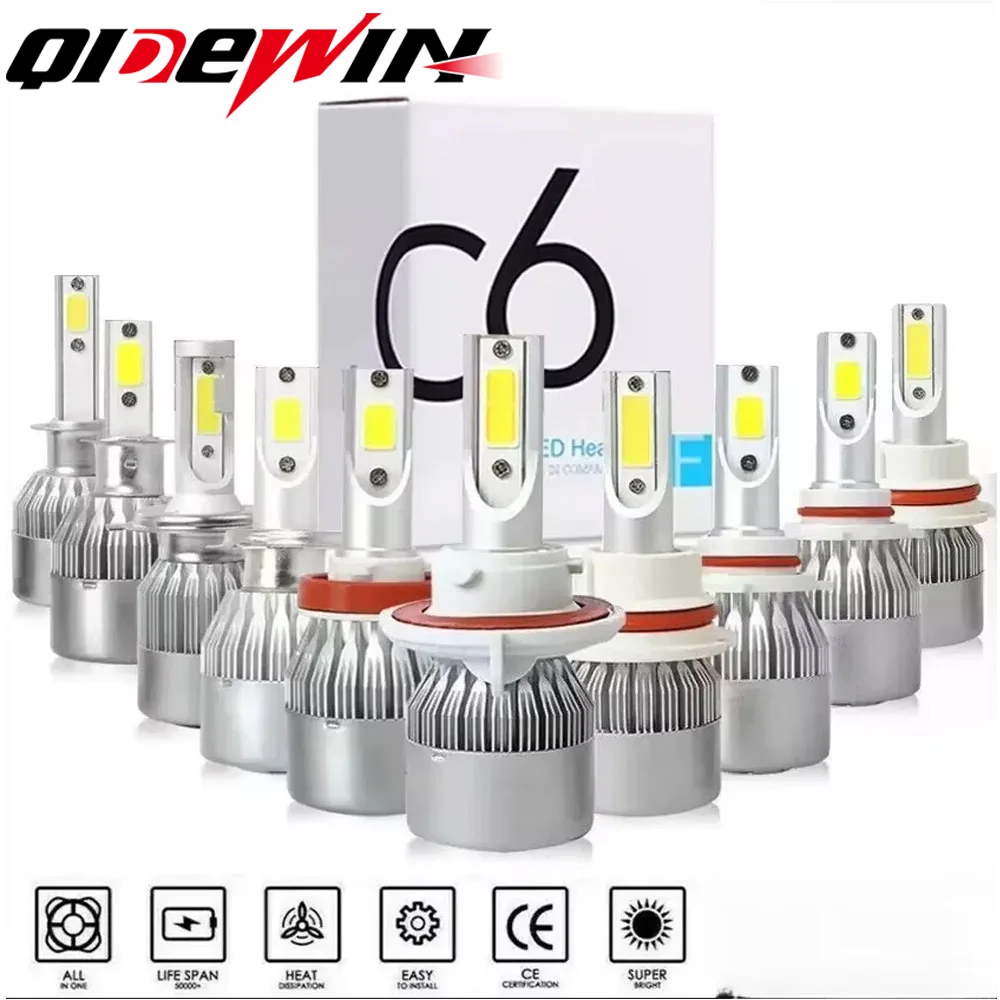 2Pcs Led Bulb C6 H7…