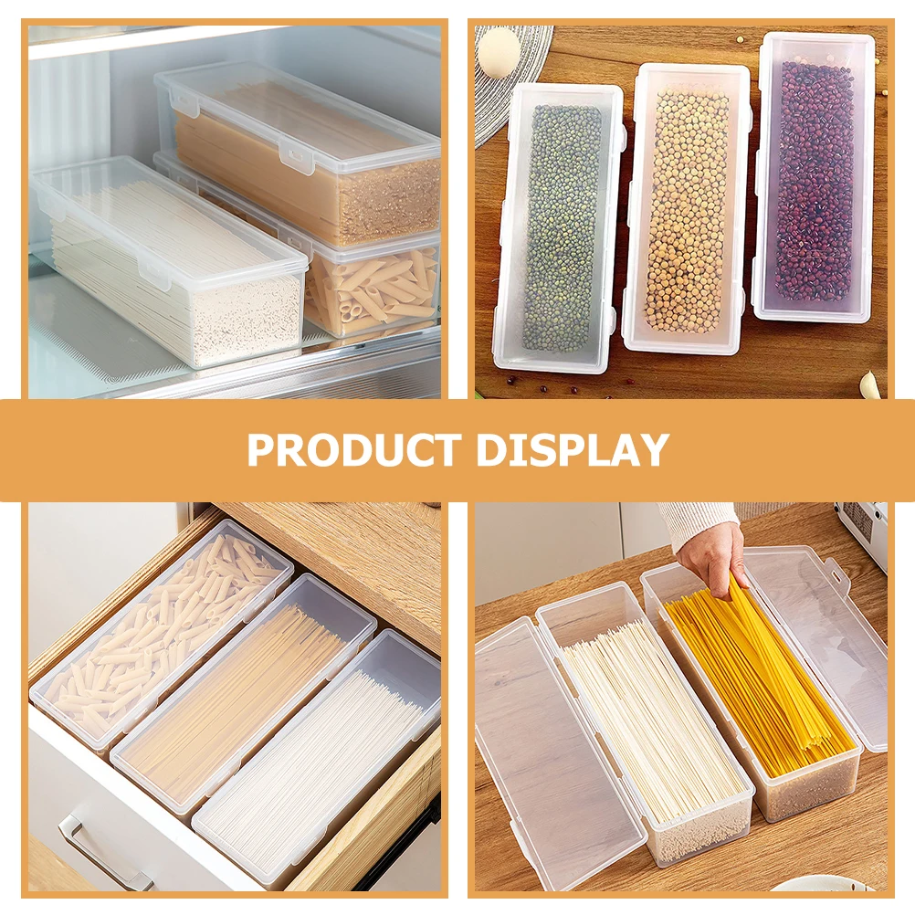 

4pcs Airtight Food Storage Containers Transparent Sealed Boxes for Pasta Beans Grain Crisper Jars Plastic Storage Solutions