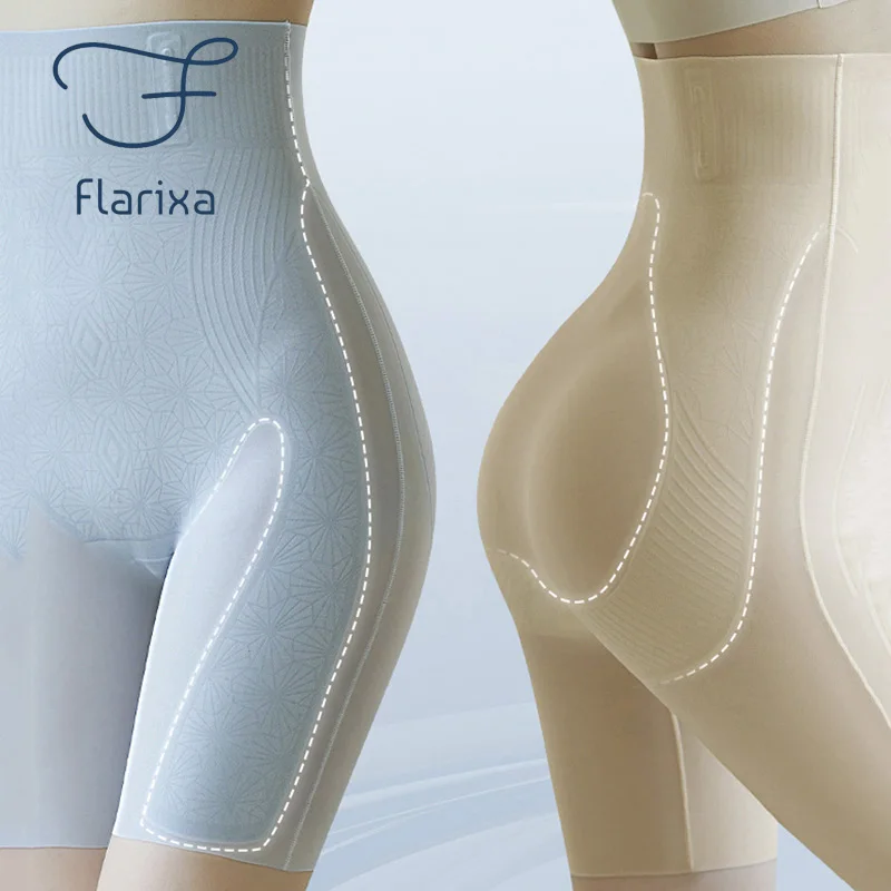 Flarixa Seamless Body Shapers Women High Waist Shaping Panties Ultra Thin Jelly Slimming Underwear Ice Silk Safety Short Pants