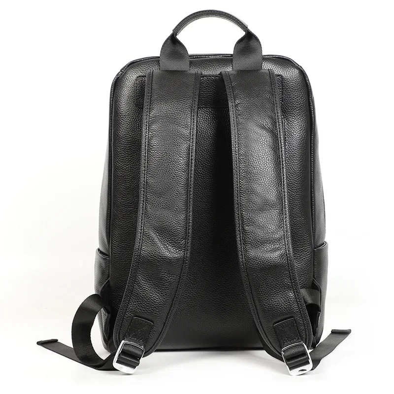 Mn-Sac à dos en cuir véritable pour homme, grande capacité, sac pour ordinateur portable décontracté