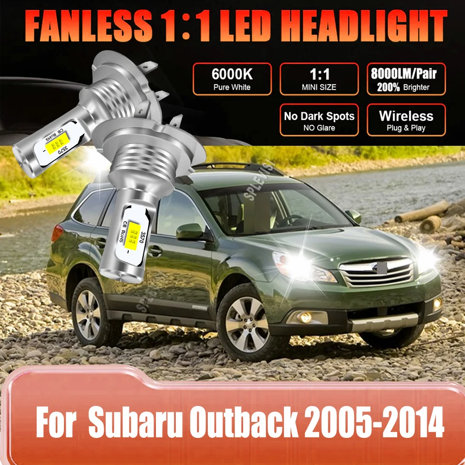 

Led Auto Headlight Low Beam 6000K offer an ideal light focus For Subaru Outback 2005 2006 2007 2008 2009 2010 2011 2012-2014