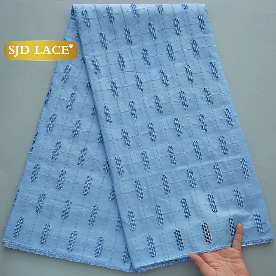 

SJD LACE Nigerian Cotton Lace Fabric 5Yards 2025 High Quality African Swiss Cotton Lace Fabric for Sewing Wedding Man Suits 4571