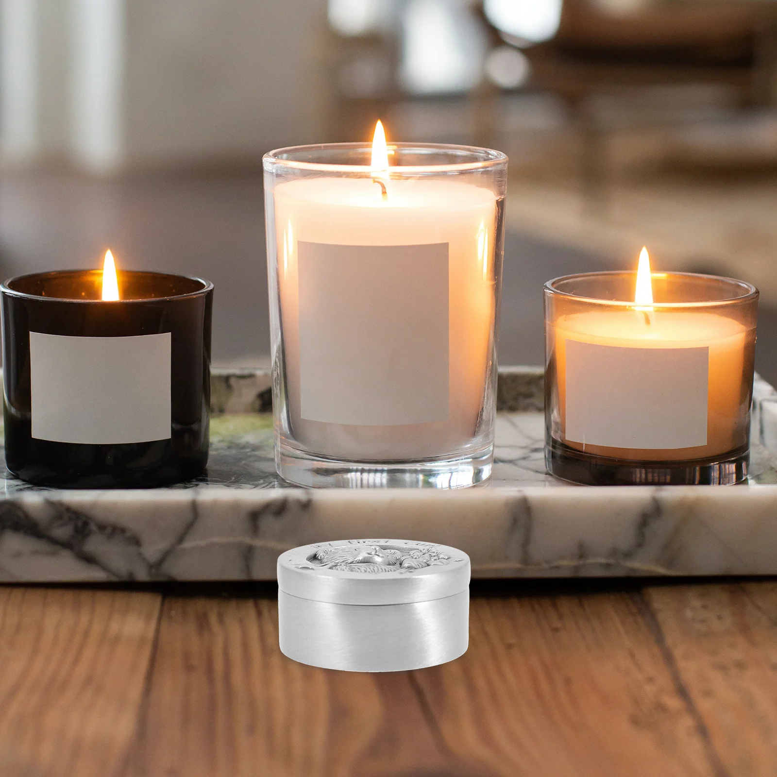 

Fetal Hair Box Round Cartoon Design Smooth Metal Surface Curl Storage Container Baby Box, Fetal Hair Box, My First Curl, Metal