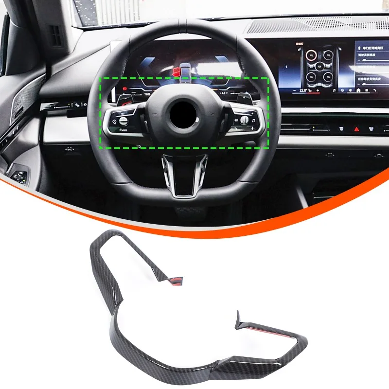 

ABS Carbon Fiber Steering Wheel Trim Frame for 2024+ BMW 5 Series (Sport Edition) G60 Car Accessories