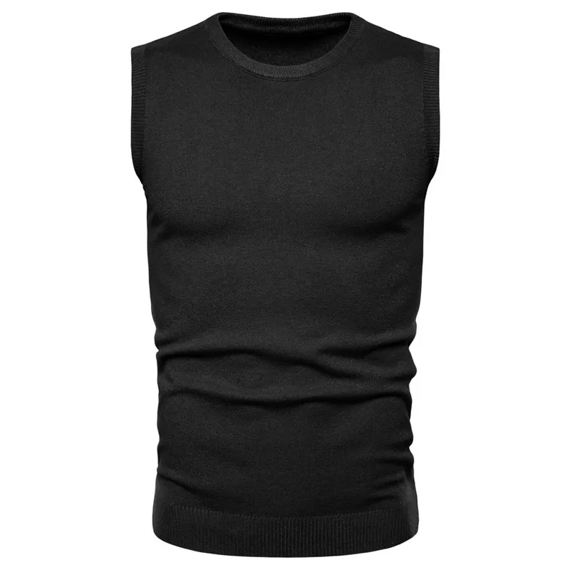 Men\'s Golf Vest Brand Pullovers Solid Color Fleece High Quality Vest Sleeveless Top Clothing Autumn Knitted Casual Male Sweaters