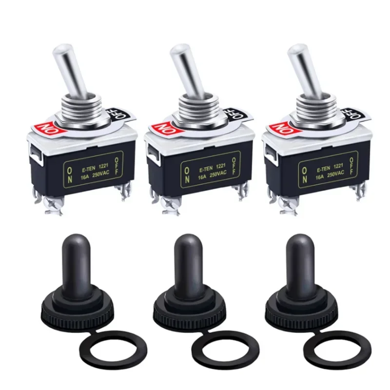 5Pcs Heavy Duty Car Boat Rocker Toggle Switch 15A 250V 2Pin SPST ON/OFF Rocker Switches with Waterproof Boot Spst Rocker Switch