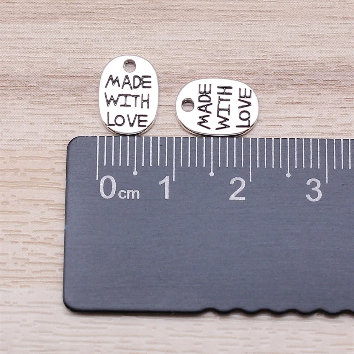 IFOCUS 40pcs/Lot Made With Love Charms For DIY Jewelry Making Zinc Alloy 11x8mm/0.43x0.31inch