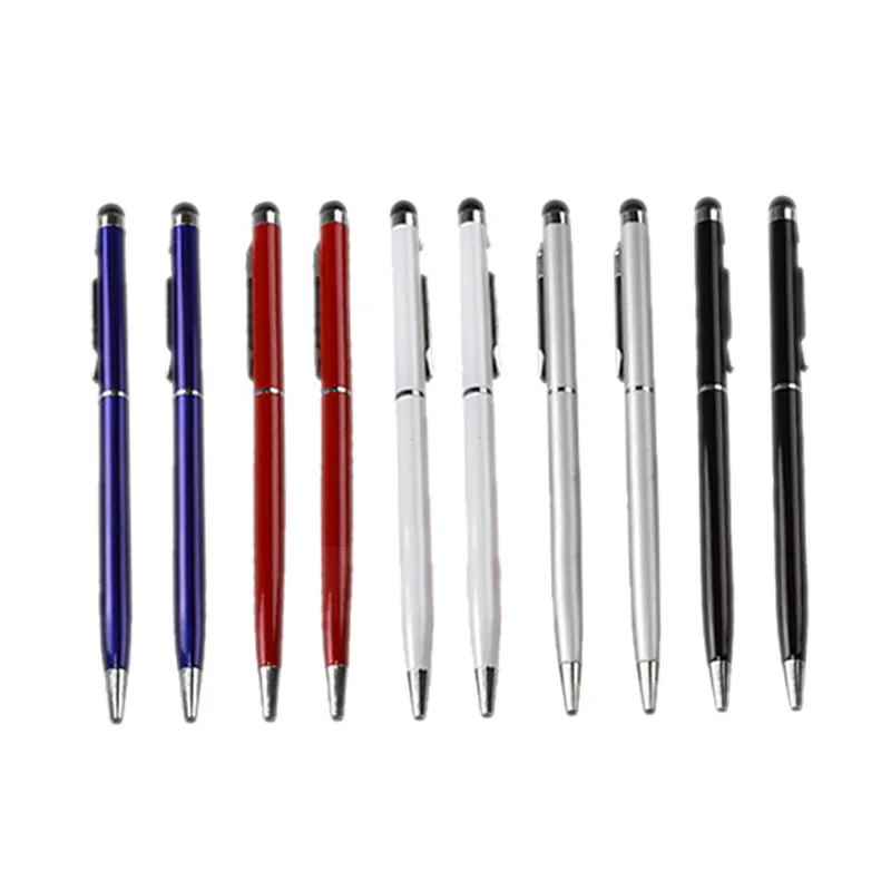 10Pcs 2 In 1 Capacitive Touch Stylus Pen With Gel ink Ballpoint Pen For Phone Tablet