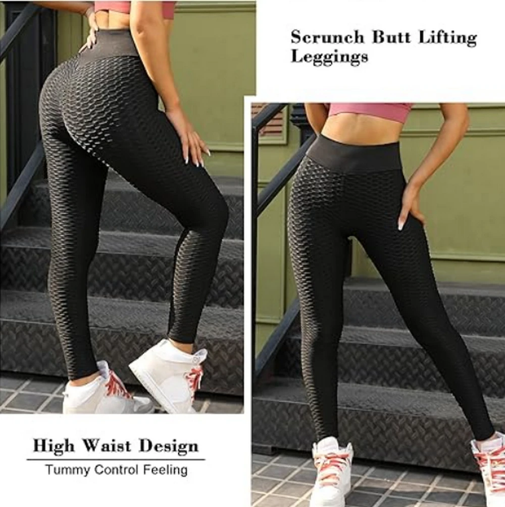 Workout Yoga Leggings Pants Butt Lifting Scrunch Booty Leggings Tummy Control Women High Waisted Gym Tights Anti Cellulite