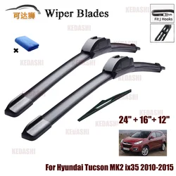 For Hyundai Tucson MK2 ix35 2010-2015 Front Rear Wiper Blades Brushes Cutter Accessories J Hook 2010 2011 2012 2013 2014 2015
