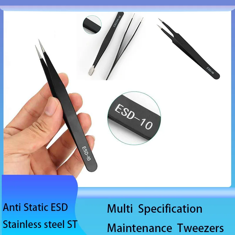 1/3/5 Pcs Of Precision Anti-Static ESD Stainless Steel Tweezers Electronic Maintenance Tools Welding Process Tools