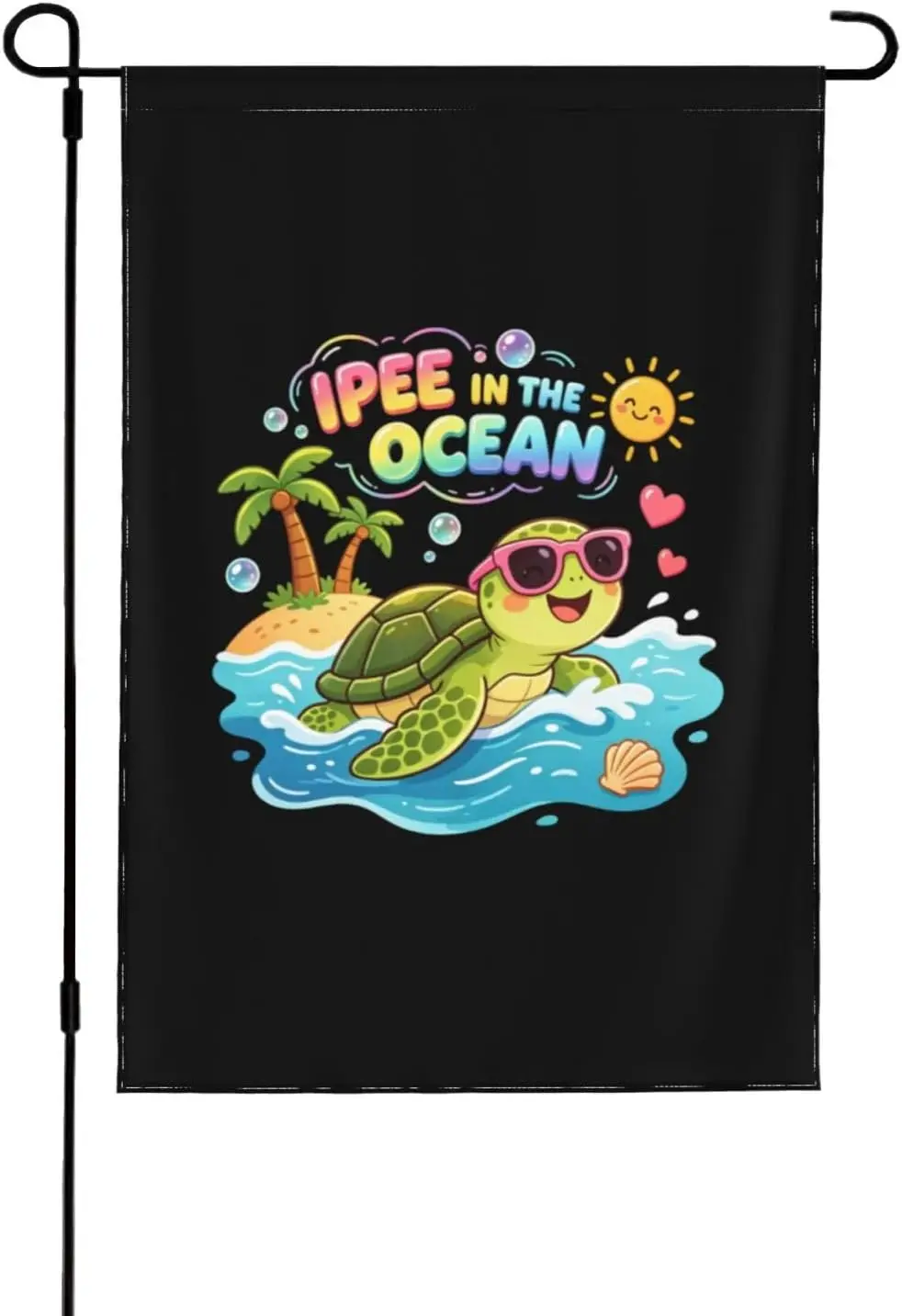 Funny Sarcastic Beach Kawaii Turtle Kids I Pee in The Ocean Garden Flag Funny Garden Flag 12x18 Double Sided Garden Flags fo yyi
