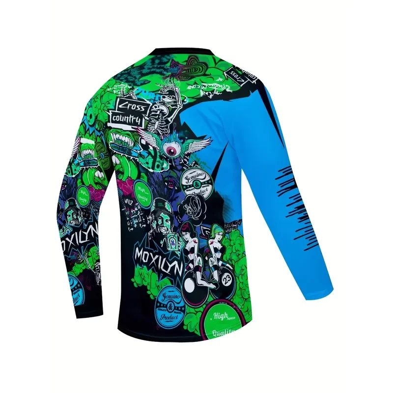3D Printed Casual Long Sleeve Men Breathable Enduro Motocross Off Road Mountain Bike MTB Jersey Cycling Top Riding Quick Dry