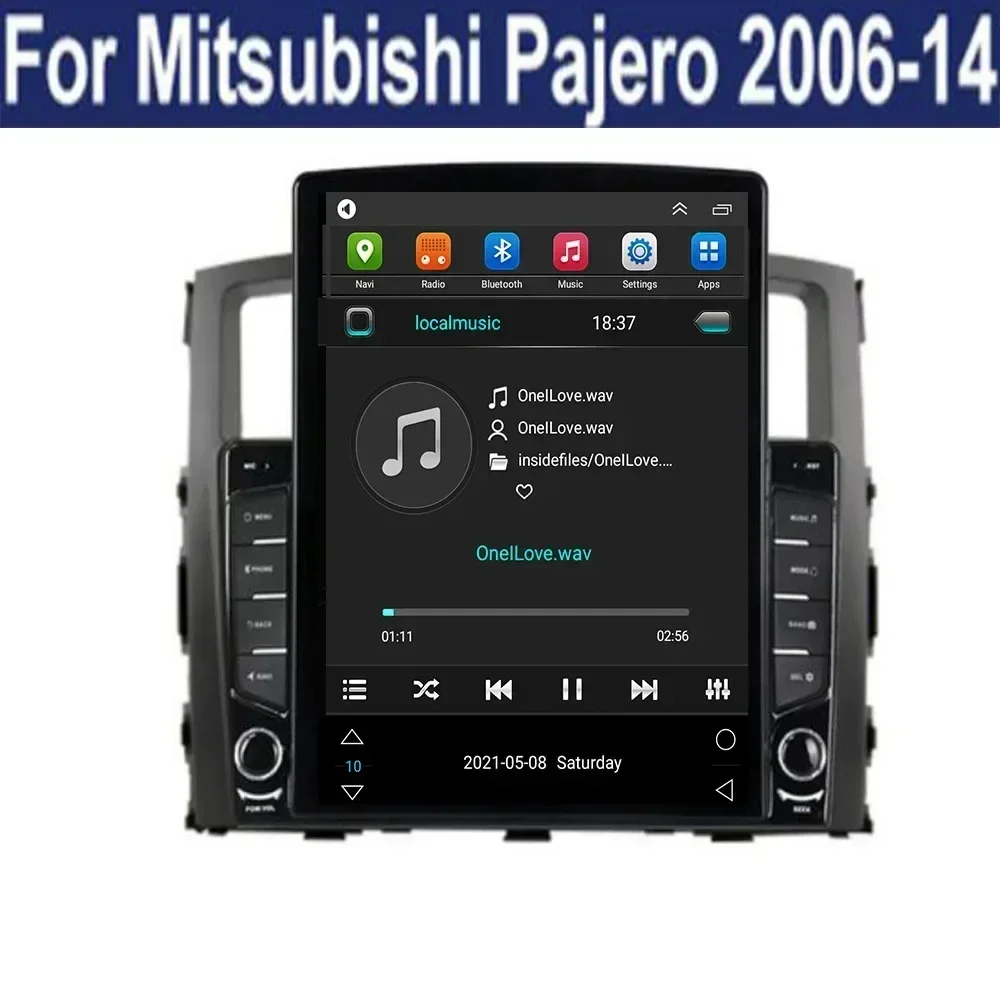 9.7 "android 13 para mitsubishi pajero 93/v97 2007 2008- 2035 tesla tipo rádio do carro reprodutor de vídeo multimídia navegação gps rds