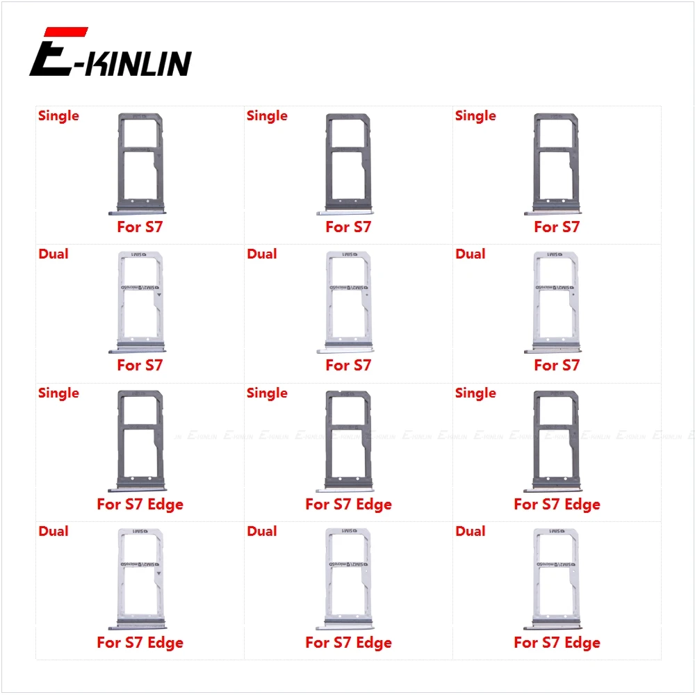 Sim Card Socket Slot Tray Reader Holder Connector Micro SD Adapter Container For Samsung Galaxy S7 Edge G930 G935 Parts