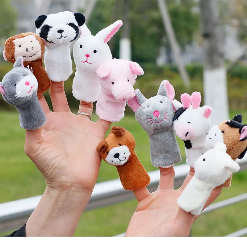 

Cartoon Animal Plush Toy Finger Doll Baby Soothing Finger Doll Panda Rabbit