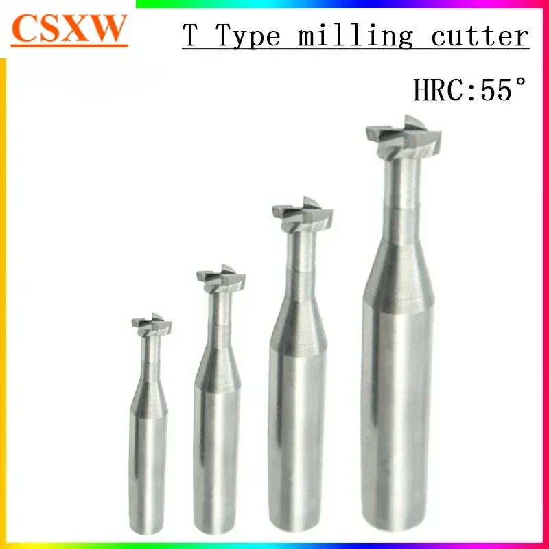 

NEW Hrc55 degree T-sloe Flute milling cutter 4mm-10mm 6mm 8mm CNC carbide T type milling cutter tool holder mill