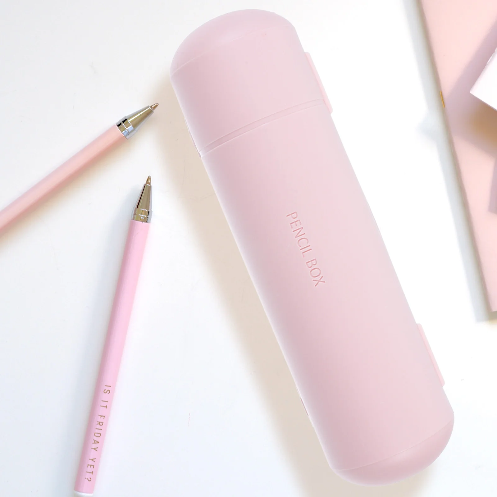 

Double Layer Hard Plastic Pencil Case Large Stationery Box Organizer Portable Pen Holder for Students Daily Use