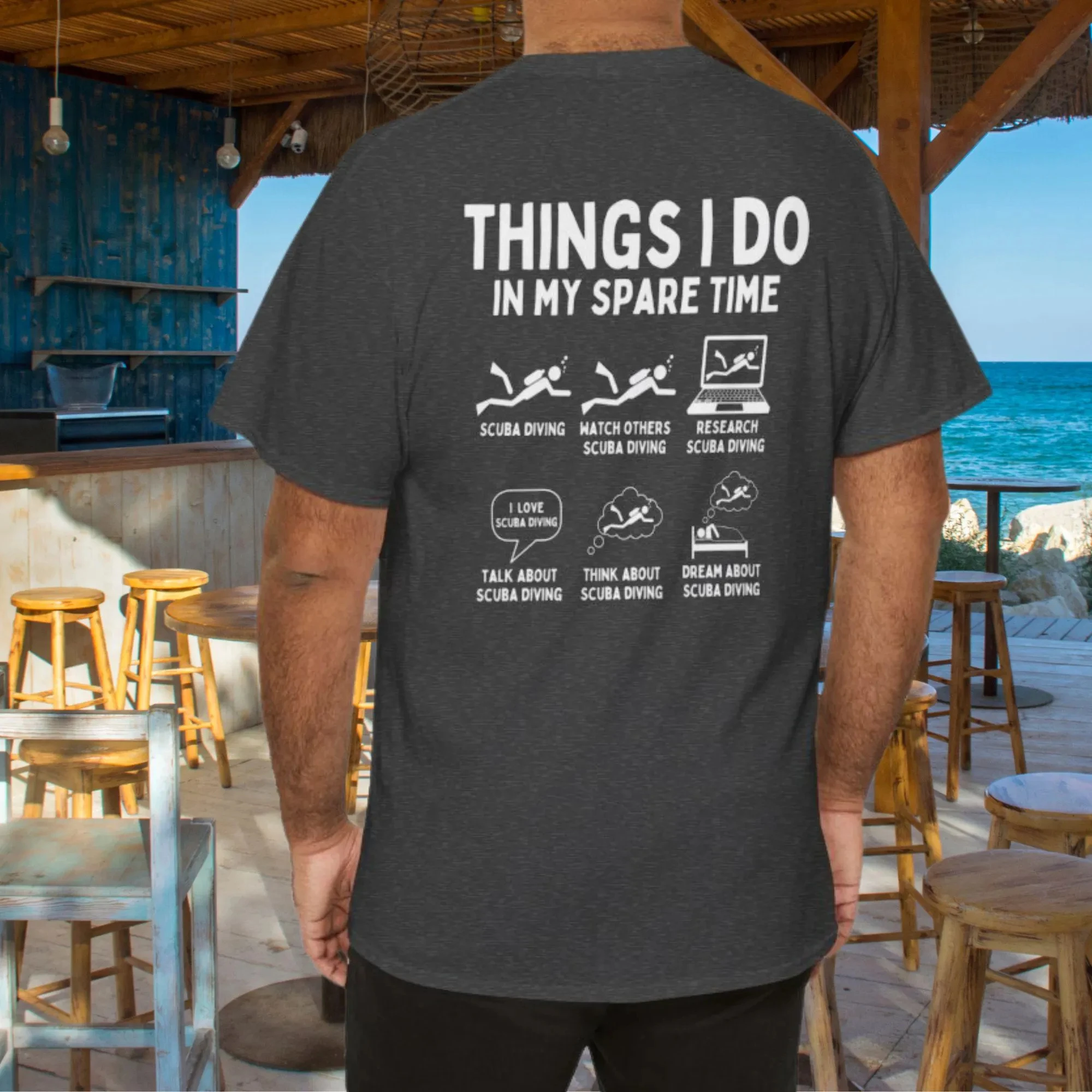 Casual Outdoor Short-sleeved T-shirt, Diving T-shirt, Deep-sea Diver T-shirt, Underwater T-shirt Suitable for Both Men and Women