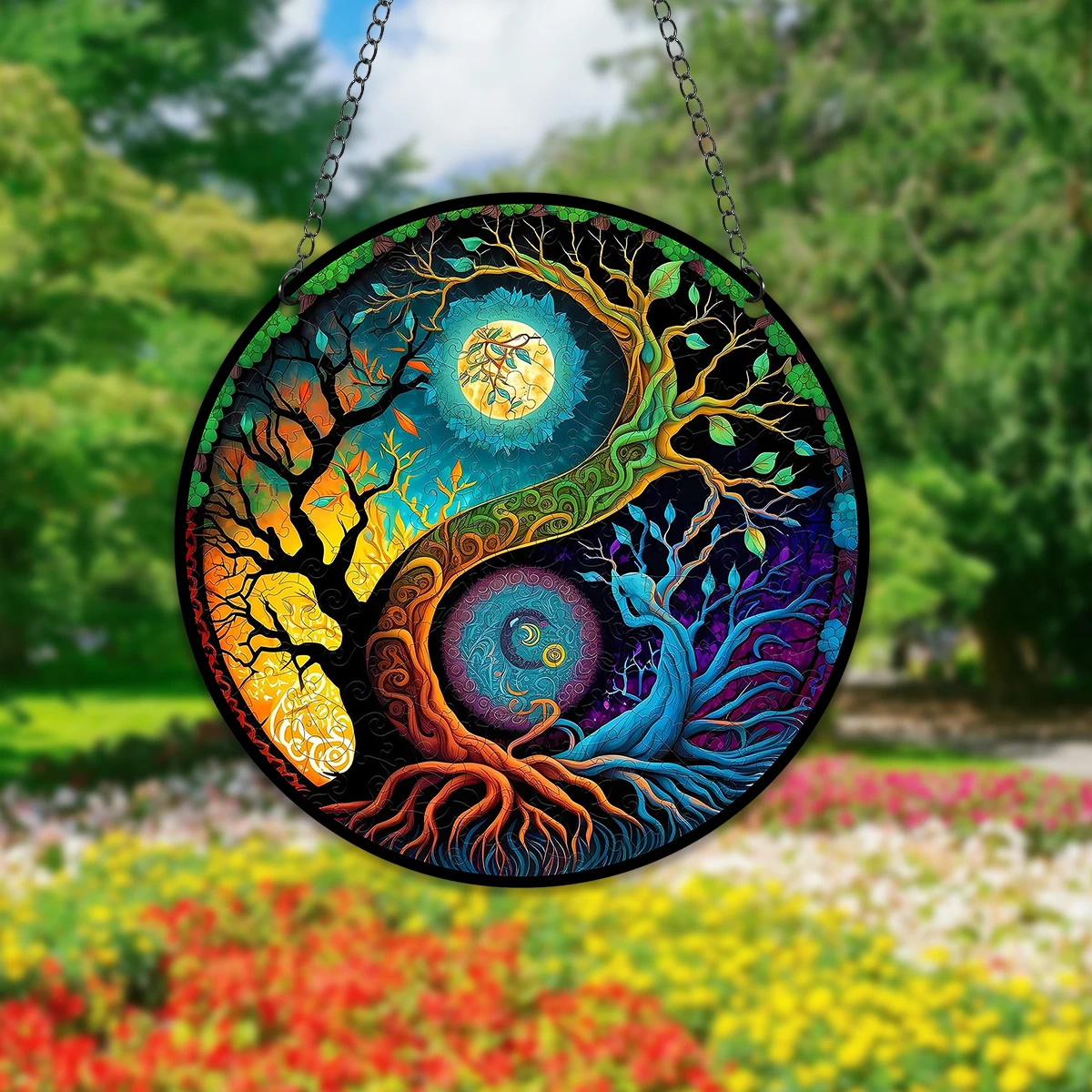 1pc Tree Of Life Stained Window Hanging Decor Tree Of Life Suncatcher,Gift For Woman Man,Indoor Outdoor Home Decor Garden Decor