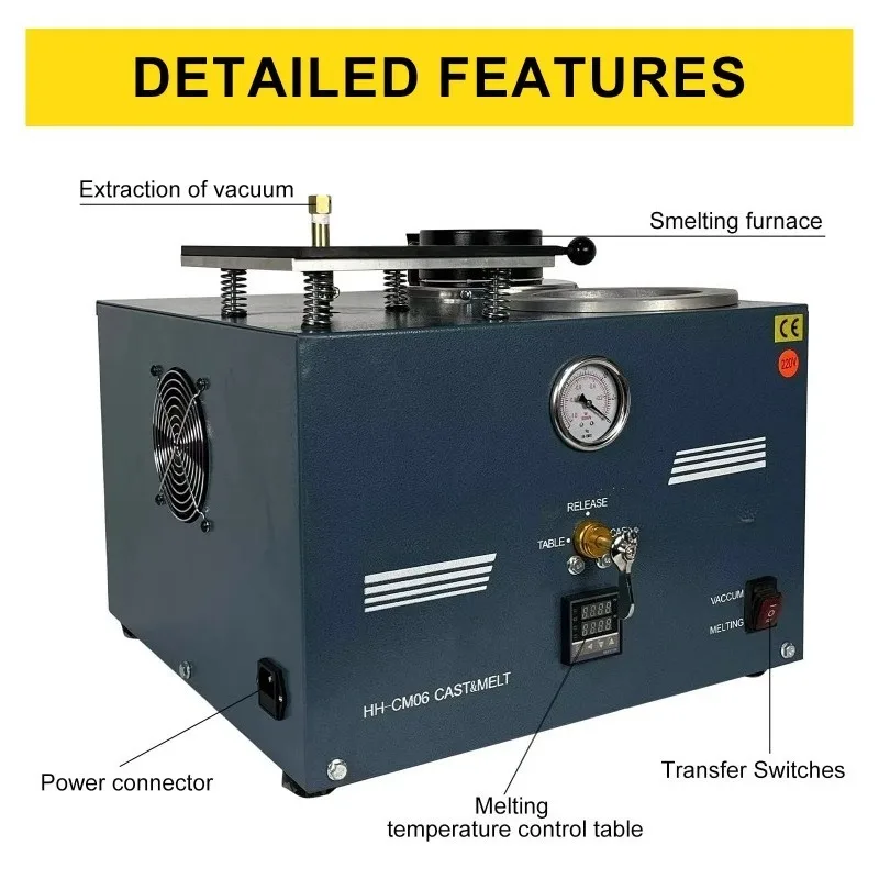 2L مجوهرات آلة صب الفراغ أدوات صائغ الذهب لاستثمار المعادن الدقيقة صب الشمع حاقن للمجوهرات الذهبية والفضية