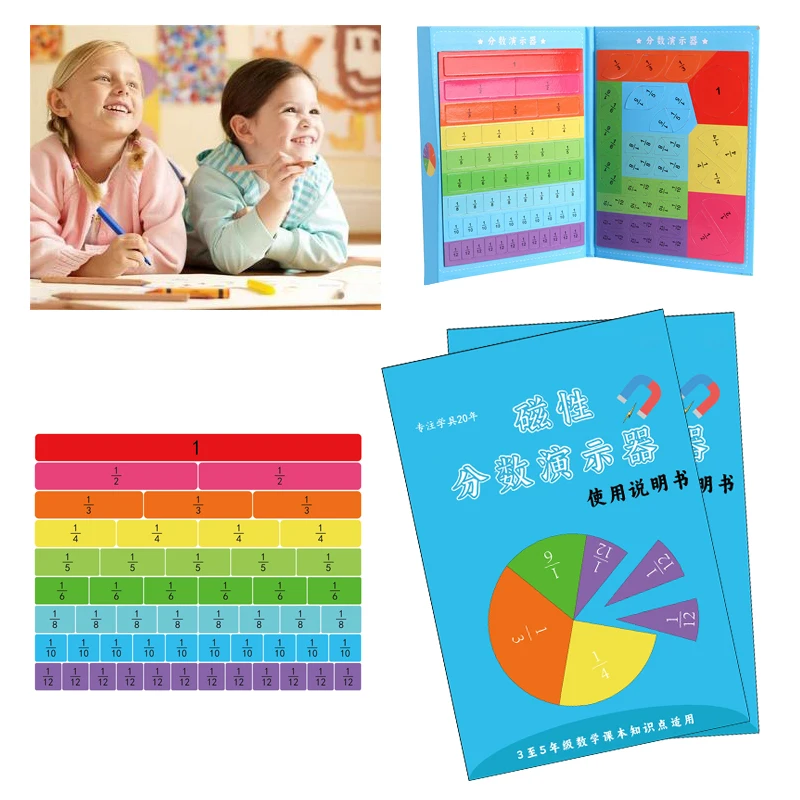 Magnetic Fraction Puzzles for Math Mastery Montessori Enlightenment with Fun Arithmetic Teaching Aid Cognitive Educational Toys