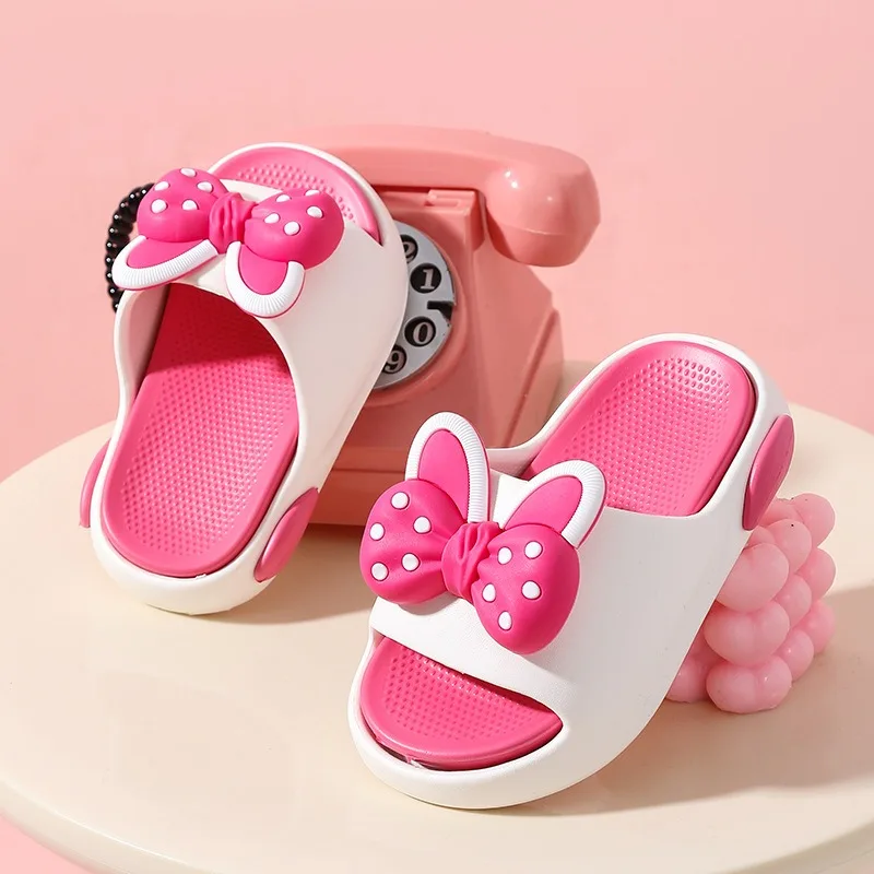 Children's Slippers for Boys and Girls in Summer EVA Cartoon Cute Indoor and Outdoor Soft Bottom Bow Princess Slippers