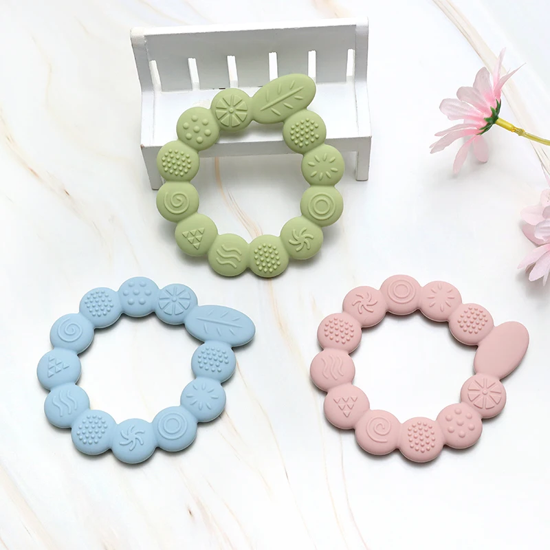 New Arrival Baby Leaf Ring Shape Teether Silicone Teether Baby Toy Teething Accessories