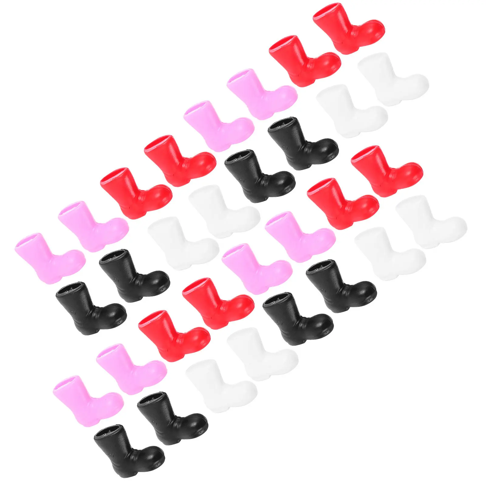 96 stuks mini-kerstlaarzen - 2 cm kleurrijke plastic schoenversieringen voor knutselen - ideaal voor seizoensdecoratie en kousenvullers