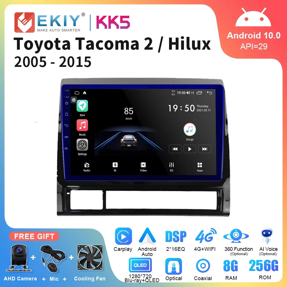 

EKIY KK5 Car Radio Stereo For Toyota Tacoma 2 HILUX 2005-2015 Multimedia Player Navigation GPS Carplay Stereo Reorder Receiver