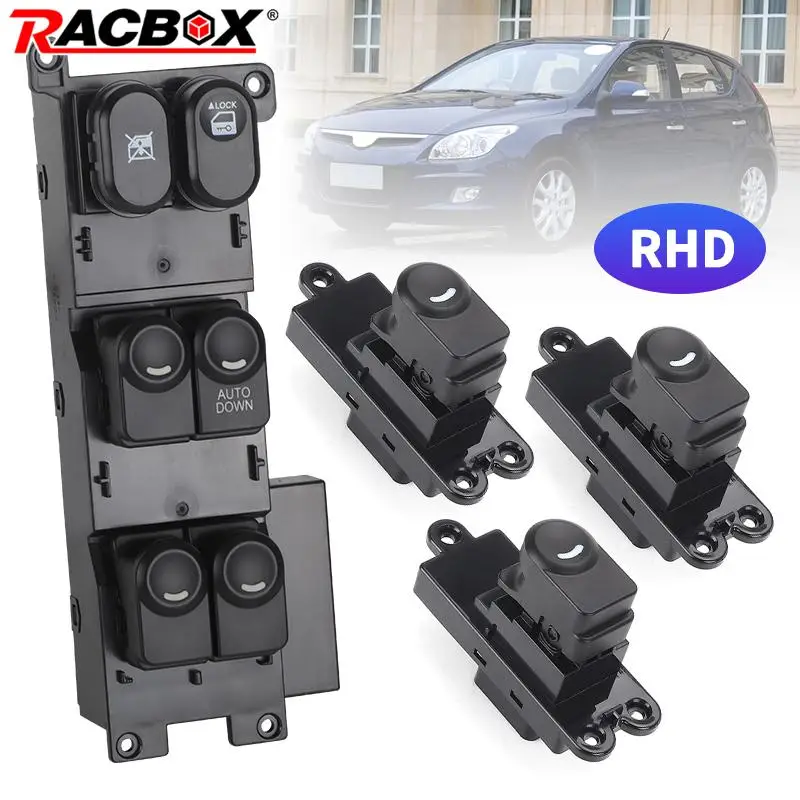 RHD Front Right Master Window Switch & Rear Switch Button for Hyundai i30 FD 2007-2012 Hatchback Wagon 93570-2L910 93580-2L010