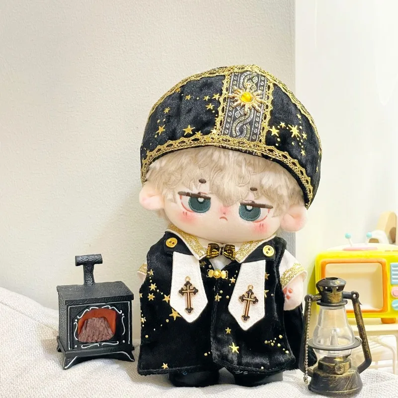 

Ручная работа, без атрибутов, распятие, черный готический священник, папа, церковный костюм, костюм 20 см, плюшевая кукла, одежда, аксессуары для кукол
