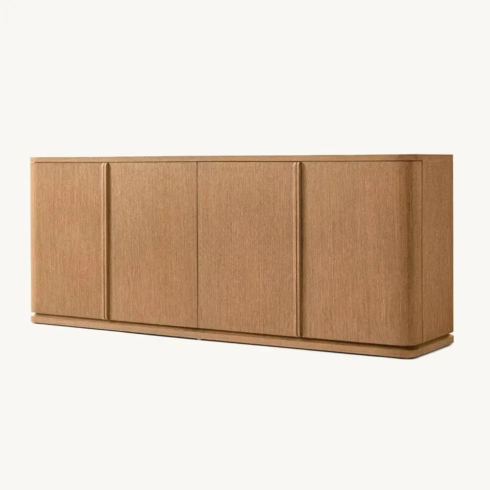 Solid Oak 4 Door Self-service Cabinets Kitchen Sideboards Family Dining Room