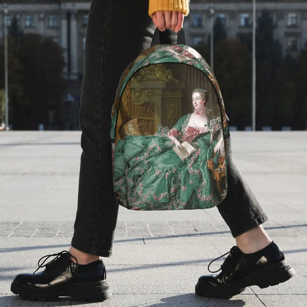Baroque And Rococo Beautiful Lady Backpack Student BookBag Kids School Bag Laptop Shoulder Bags for Men Women