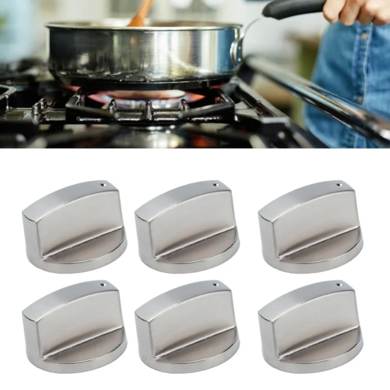 C2 6Pcs 8mm Rotate Knob Zinc Alloy Control Knob Replacement For Kitchen Range Gas Stove Accessories Microwave Oven 0° Button